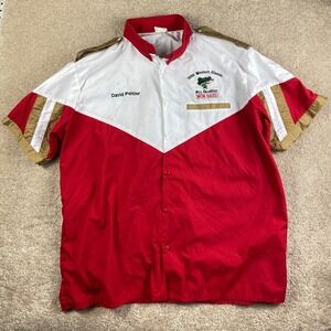 Vintage 1999 Won Bass Miller High Life Fishing Shirt Red White RaceWear